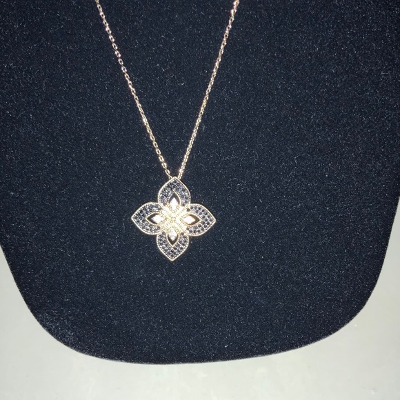 2ct Black Sapphire Venetian Fleur Pendant - Picture 11 of 13